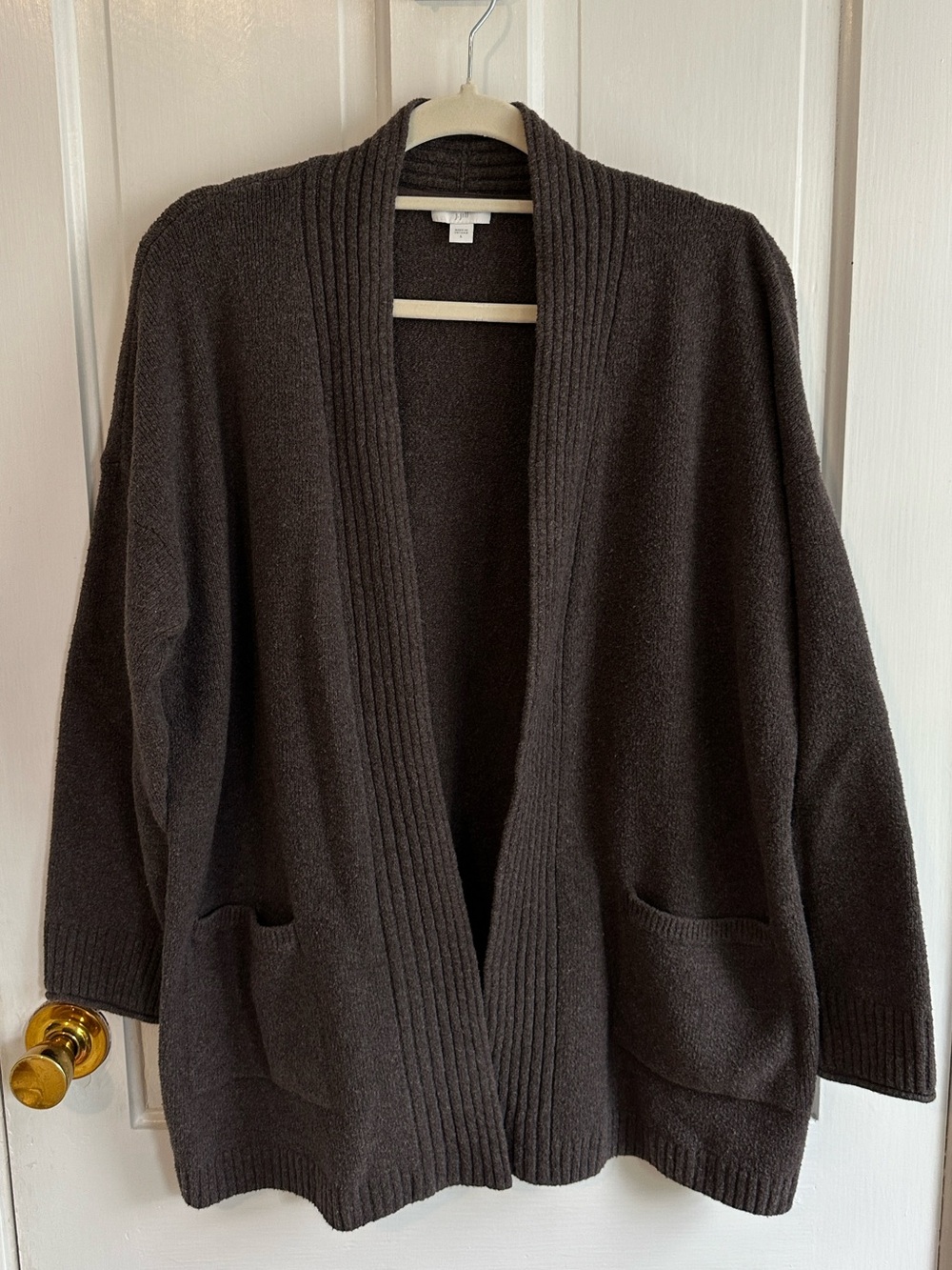 J.Jill Cozy Open-Front Brown Women's Cardigan Sweater
